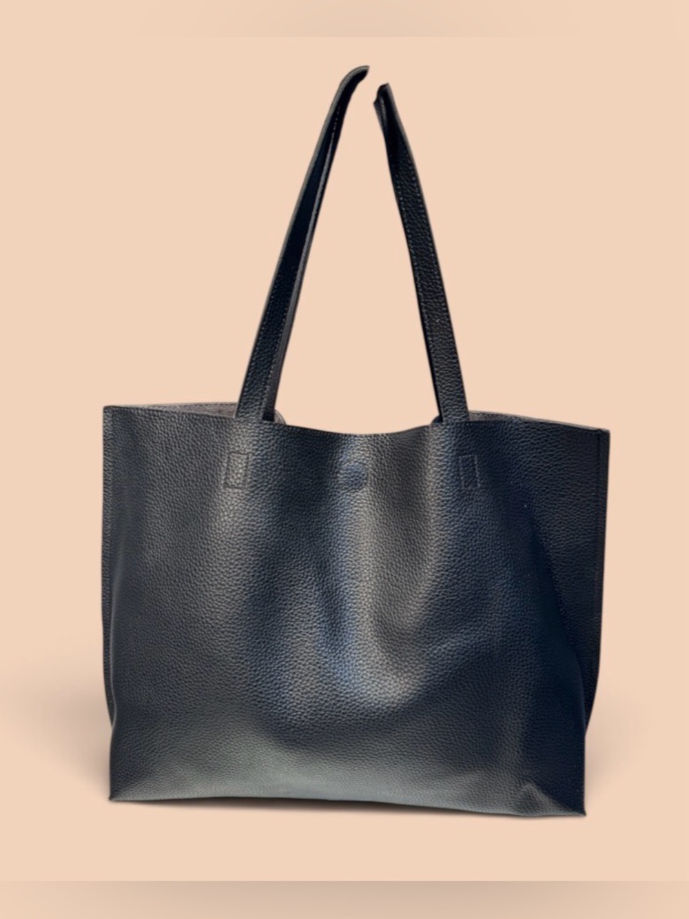 Black Textured Tote Bag